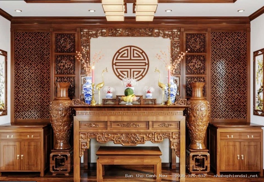 Bàn Thờ Gia Tiên Gỗ Sồi -BT10 tại Hà Đông