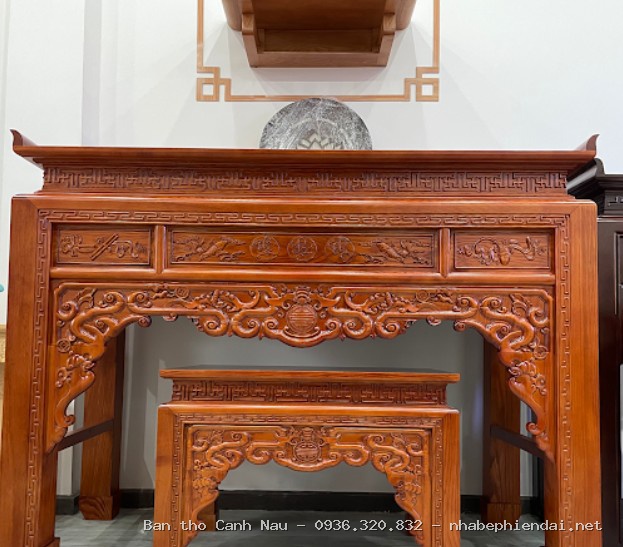 Mẫu Bàn Thờ Hương Đá Ô Xa 3 Tầng BT64 tại Long Biên