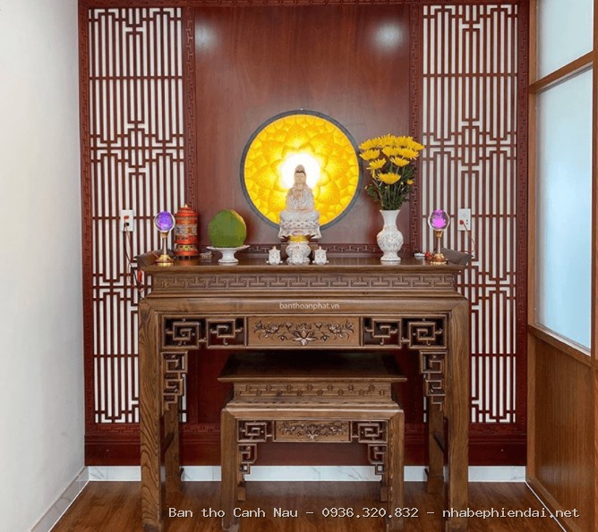 Sập Thờ Tứ Linh Gỗ Mít Sơn Son ST11 tại Hà Đông