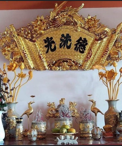 Cuốn Thư Tứ Linh Gỗ Gụ