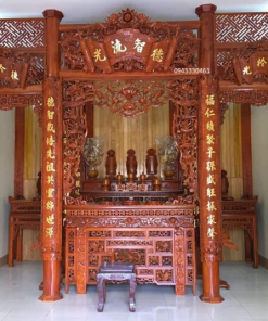 Sơn son thiếp vàng và sơn màu (PU) phòng thờ