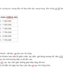 Báo giá Tủ Bếp Inox Cánh Kính Cường Lực