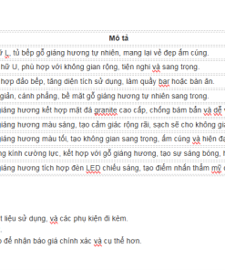 Báo giá tủ bếp giáng hương