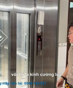 Thang máy khung thép vách kính cho nhà phố hẹp - chi tiết máy 4