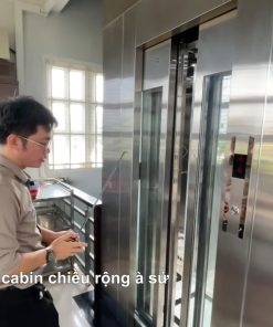 Thang máy khung thép vách kính cho nhà phố hẹp - chi tiết máy 5