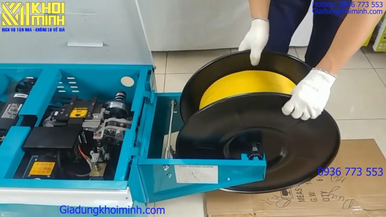 Máy đóng dây đai nhựa dạng bán tự động bàn thấp 900N Cách sử dụng Máy đóng đai thùng KZ-900 Bán tự động mới nhất hiện nay (1)