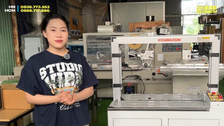 Máy đóng đai thùng tự động KMS-101A Đóng 30 vòng đai_phút bằng máy đóng đai thùng tự động KMS-101A _ Lực siết đai 800N (3)