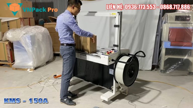 Cách sử dụng máy đóng đai tự động KMS-150A automatic strapping machine Hướng Dẫn Sử Dụng Máy Đóng Đai KMS-150A _ Cách Sử Dụng Máy Đai Thùng Carton DBA-150 Đơn Giản (3)