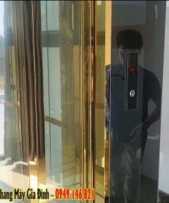 Thang máy kính đen inox gương vàng Biên Hòa - chi tiết máy 2