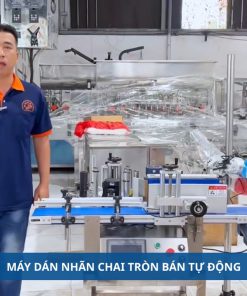 Máy Dán Nhãn Chai Tròn Bán Tự Động Gọn Chính Xác