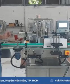 Máy dán nhãn chai tròn tự động – cấu tạo khung inox và vật liệu hợp kim bền bỉ