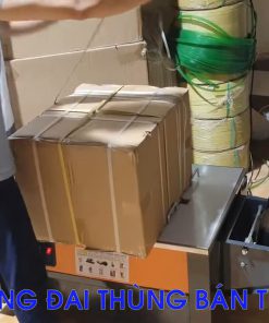 Máy đóng đai thùng bán tự động cao cấp với 2 động cơ Đài Loan cho lực siết mạnh, chạy siêu êm