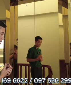 MẪU THANG MÁY GIA ĐÌNH 450KG INOX GƯƠNG VÀNG SANG TRỌNG TẠI THANH TRÌ