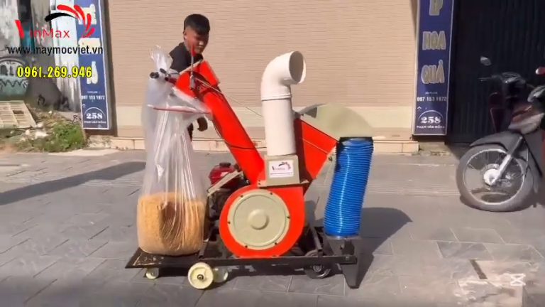 Máy hút lúa tự động Review máy hút hạt nông sản đóng bao tự hành Turbo TBH170 động cơ xăng (2)