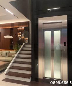 Thang máy kính khung thép 450kg cho biệt thự Vinhomes Riverside Long Biên - chi tiết máy 3