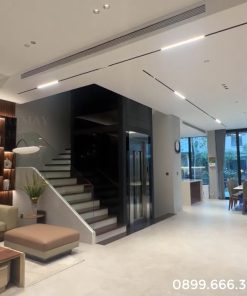 Thang máy kính khung thép 450kg cho biệt thự Vinhomes Riverside Long Biên - chi tiết máy 2