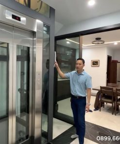 Thang máy 450kg lắp đặt giữa lòng thang bộ - chi tiết máy 5