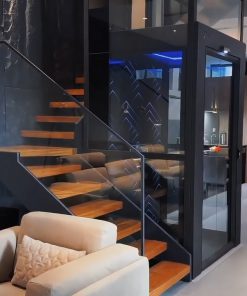 Zoom cận chi tiết thang máy kính trong gia đình ở KĐT Gamuda Garderns - Hà Nội  Cibes Lift Việt Nam