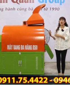 Máy rang hạt đa năng R50 rang lạc, hạt điều và hạt nông sản năng suất 50kg/mẻ