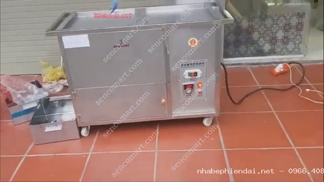 Máy rang hạt chạy điện rang hạt dẻ, đậu phộng và hạt điều năng suất lớn
