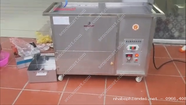 Máy rang hạt chạy điện rang hạt dẻ, đậu phộng và hạt điều năng suất lớn