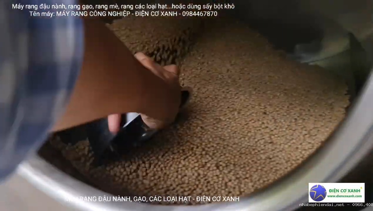 Máy rang đậu nành rang gạo rang các loại hạt công nghiệp năng suất cao