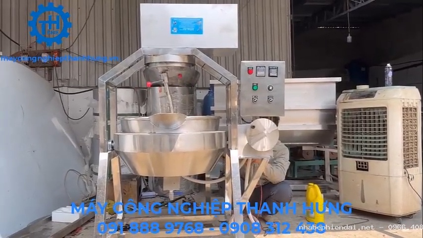 Chảo Xào Nhân Công Nghiệp 50 Lít Điện – Chảo Xào Nhân 3 Lớp Cánh Khuấy Lệch Tâm