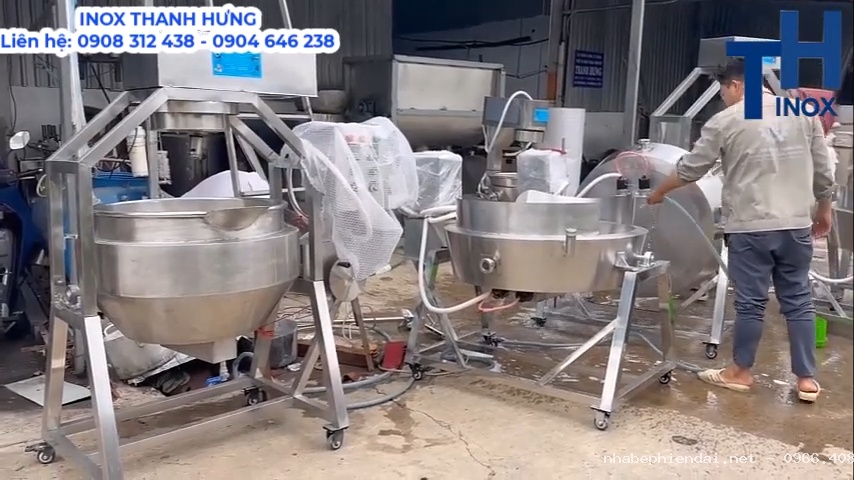 Chảo Xào Nhân Điện Gas 300L, Chảo Xào Nhân Siêu Công Nghiệp 1 Lớp Đun Gas
