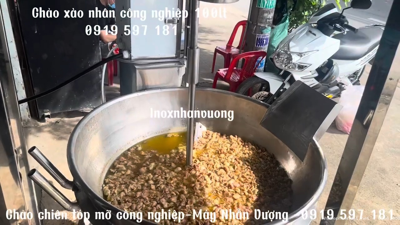 Chảo Chiên Tóp Mỡ Công Nghiệp 100 Lít Inox 304 Chất Lượng Cao