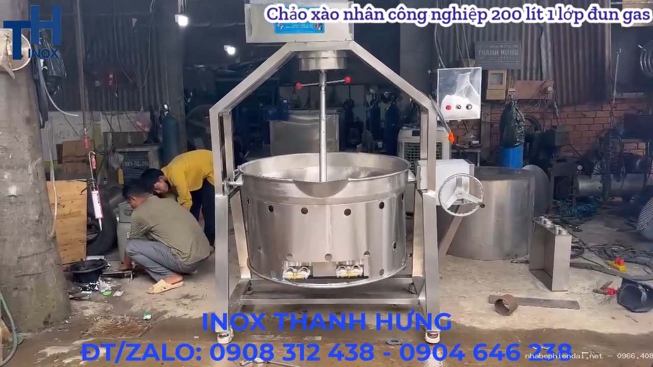 Chảo Xào Nhân Công Nghiệp 200 Lít 1 Lớp Đun Gas