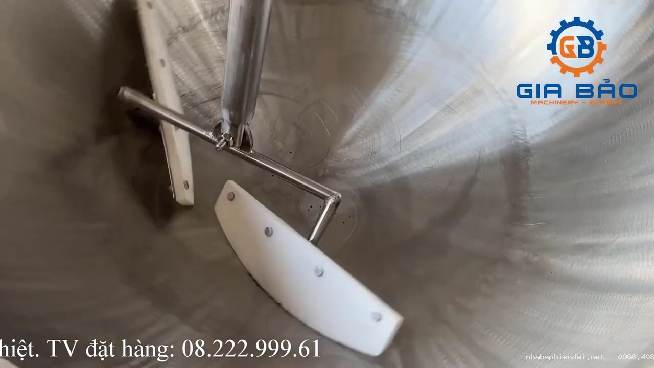Chảo Xào Nhân 50L Cánh Khuấy Lệch Tâm Vét Sát Thành Và Đáy Chảo