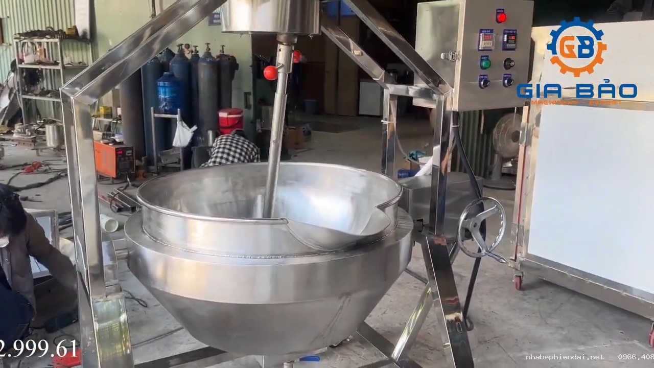 Chảo Xào Nhân 50L Cánh Khuấy Lệch Tâm Vét Sát Thành Và Đáy Chảo