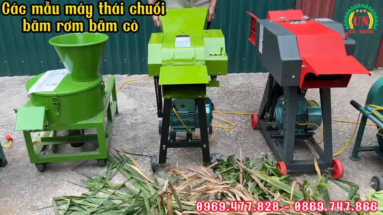 Máy băm chuối băm rơm cỏ – Băm cây chuối, rơm khô, cỏ voi cho gia súc