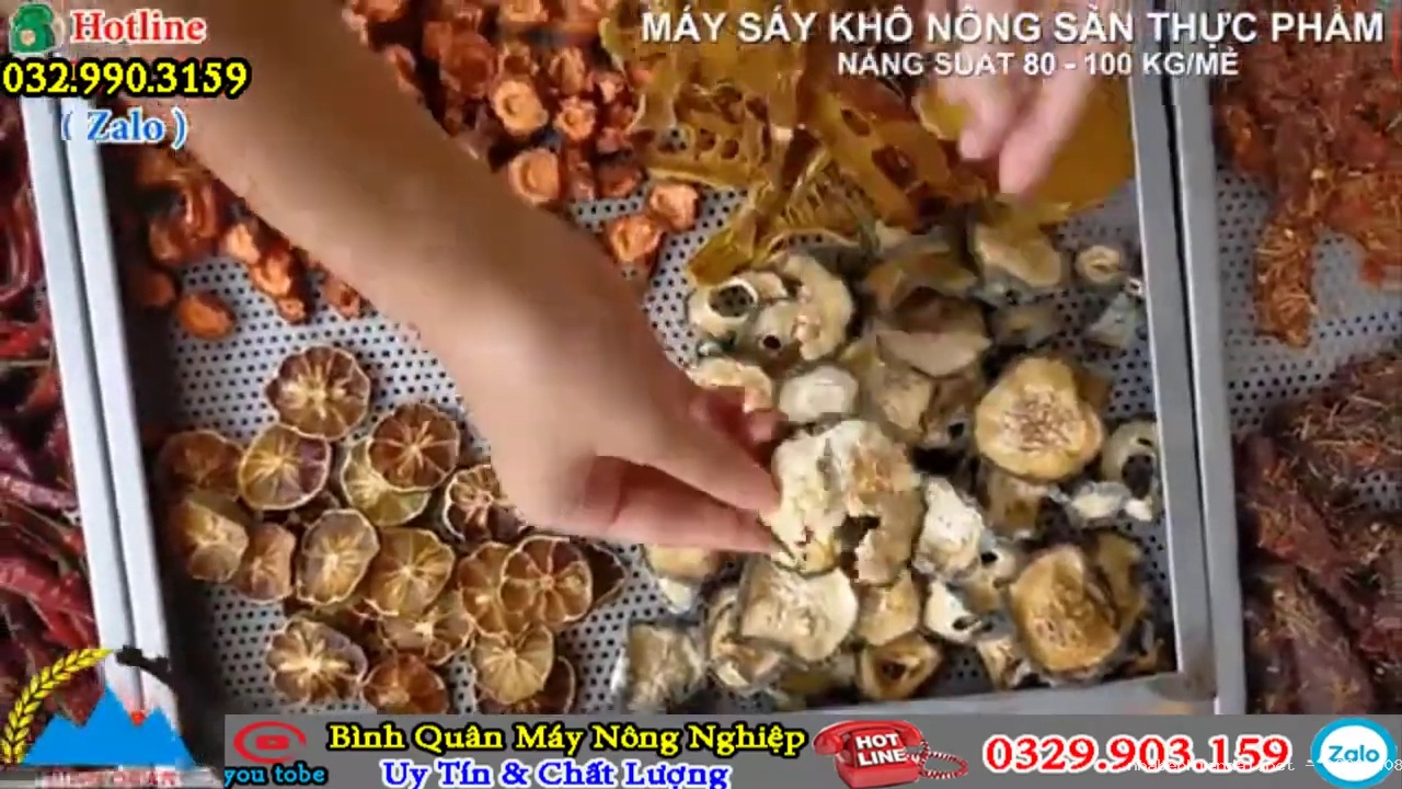 Máy sấy nông sản thực phẩm đa năng Bình Quân sấy khô, sấy giòn, sấy dẻo