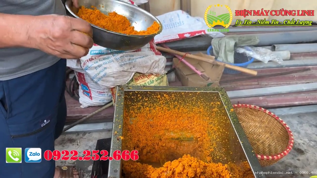 Bàn giao máy xay vắt nghệ, máy xay vắt sắn dây liên hoàn mô tơ 3 kW tại Hải Dương