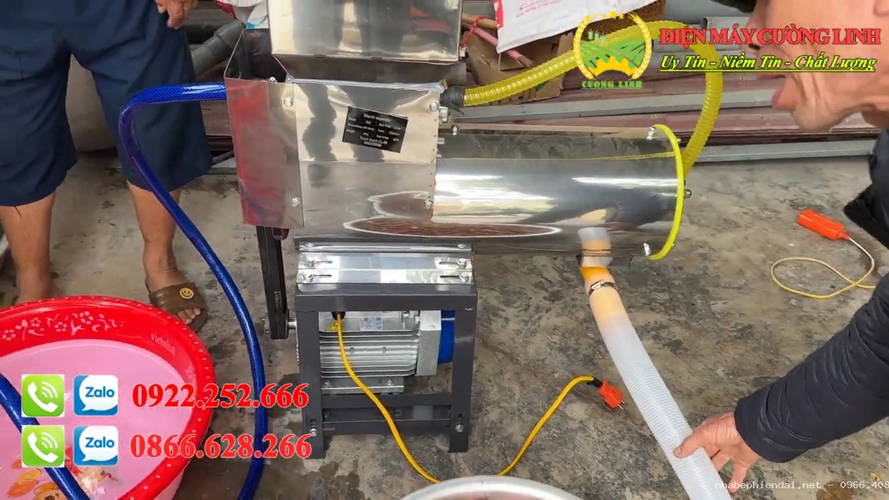 Bàn giao máy xay vắt nghệ, máy xay vắt sắn dây liên hoàn mô tơ 3 kW tại Hải Dương