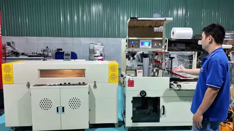 (427) Hướng dẫn máy co màng tự động – Đóng gói thanh nhôm 1m siêu nhanh