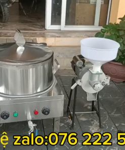 Bộ thiết bị làm bánh cuốn: nồi tráng bánh cuốn kết hợp máy nghiền bột ướt và máy xay đa năng