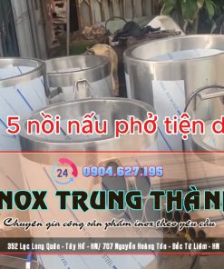 Bộ 5 nồi nấu phở bằng điện inox Trung Thành sản xuất