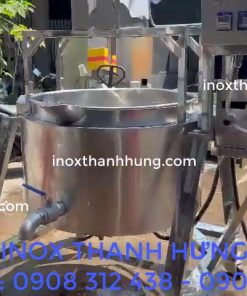 Nồi nấu công nghiệp 300L inox 3 lớp có cánh khuấy gia nhiệt nhanh không lo cháy khét