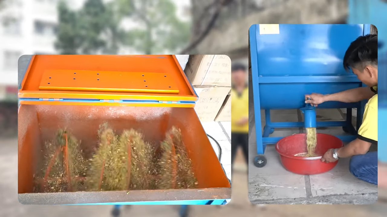 Máy trộn cám trục ngang công nghiệp