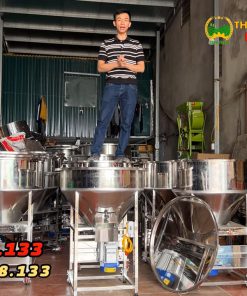 Máy trộn cám inox 304 motor Toàn Phát 2025 cho cơ sở chăn nuôi