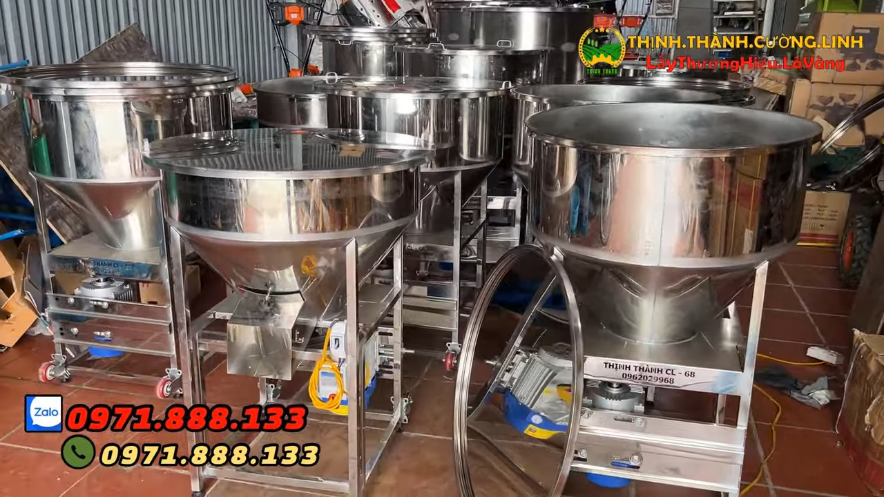 Máy trộn cám inox 304 motor Toàn Phát 2025 cho cơ sở chăn nuôi