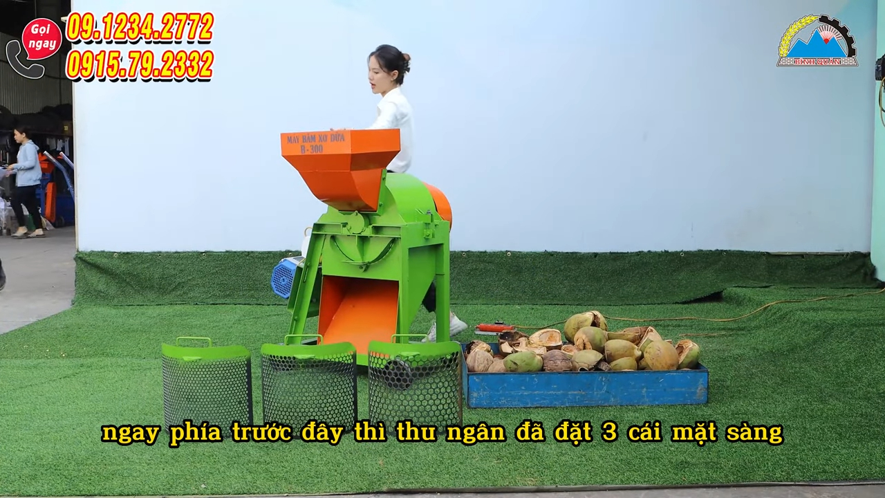 Máy xay xơ dừa B300 phiên bản mới băm vỏ dừa tạo mùn dừa cho trồng cây