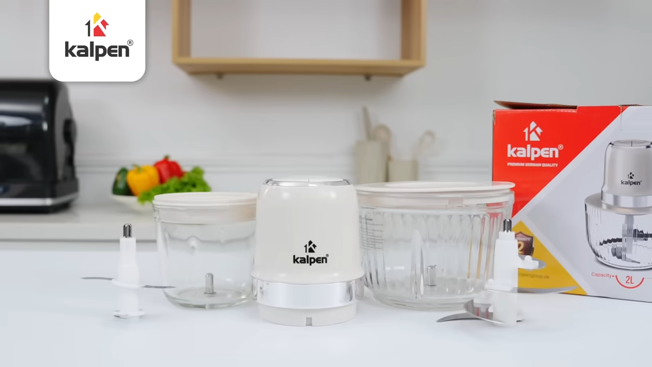 Máy xay thịt KBN-S1 nhông kim loại 2 chế độ xay, cối thủy tinh 2L và 600ml