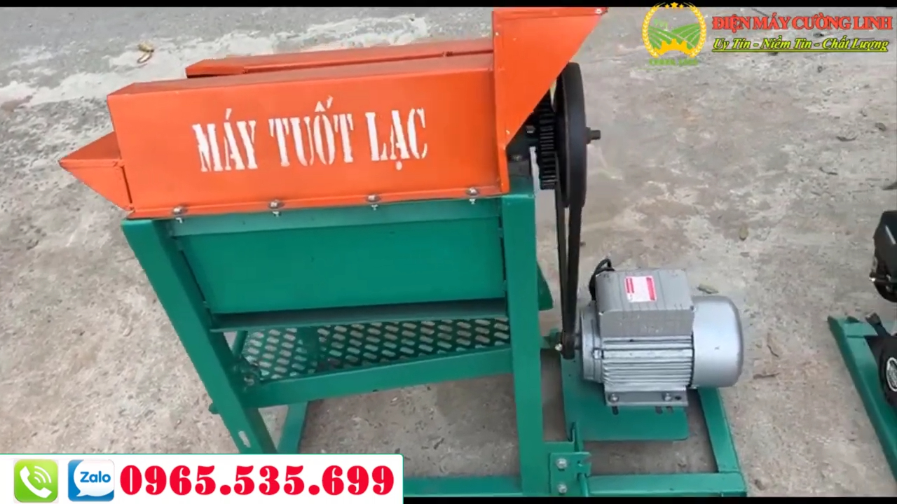 Máy tuốt lạc, máy tách củ lạc khỏi thân lạc bằng cuồng tuốt và sàng rung