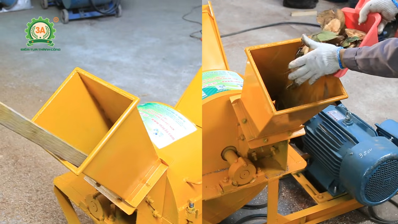 Máy xay gỗ, xơ dừa tươi 3A băm nghiền vỏ dừa, cành cây thành dăm mùn