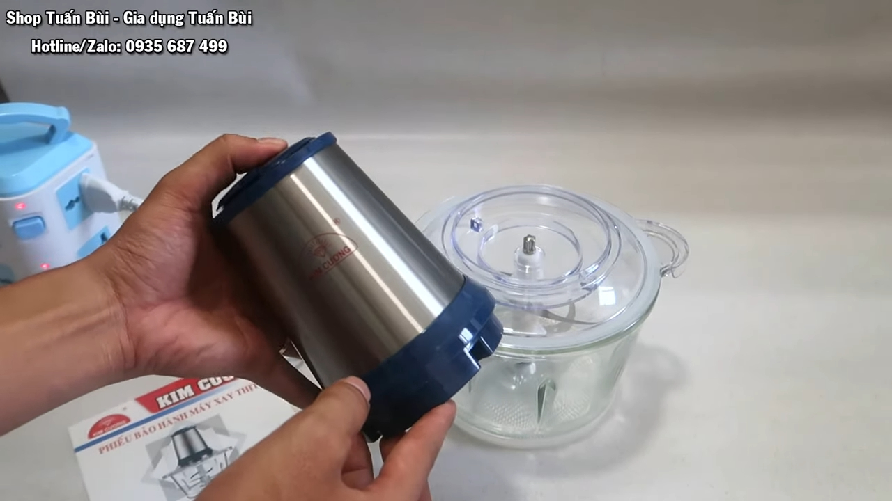 Máy Xay Thịt Kim Cương Cối Thủy Tinh 2 Lít