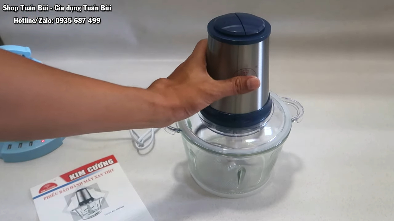 Máy Xay Thịt Kim Cương Cối Thủy Tinh 2 Lít