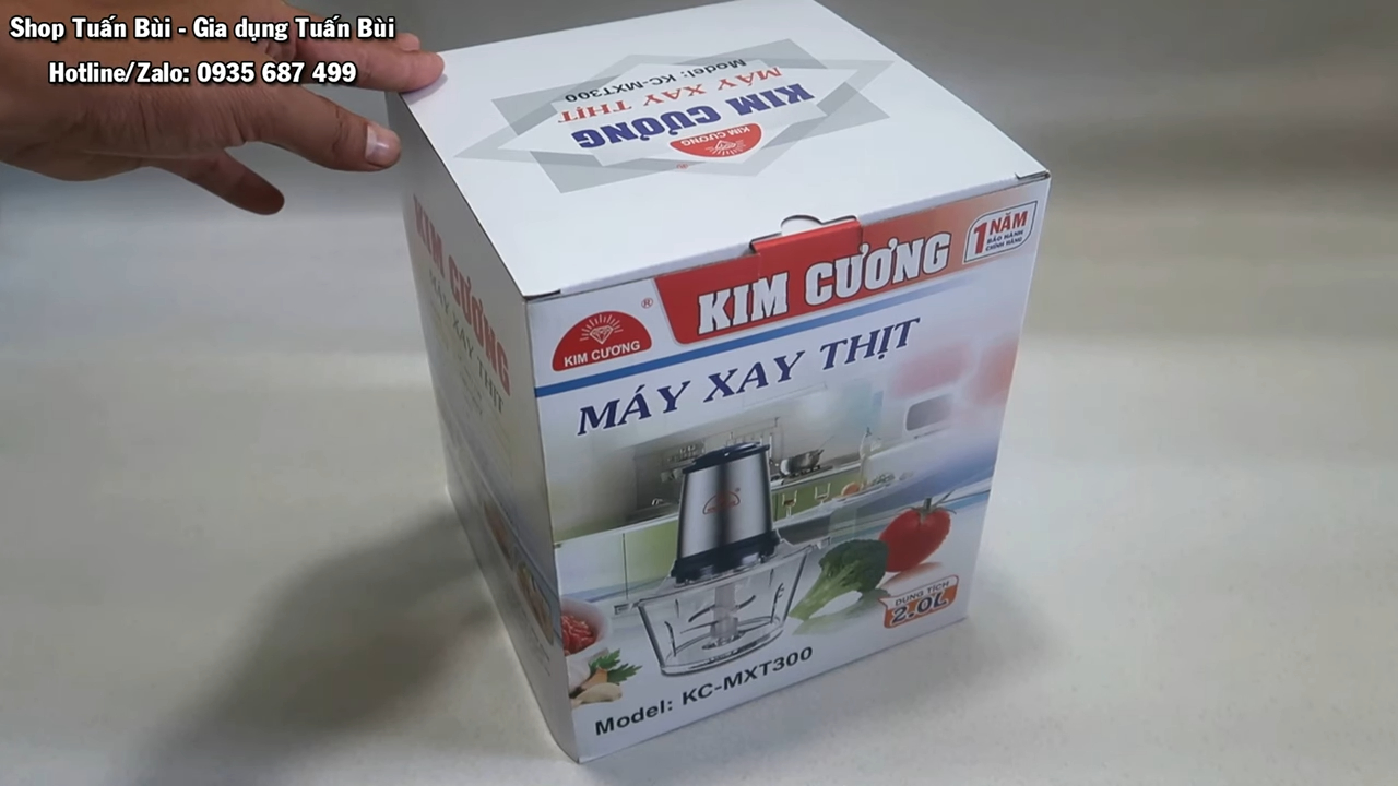 Máy Xay Thịt Kim Cương Cối Thủy Tinh 2 Lít